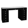 thumbnail image 2 of Impressions Vanity Slaystation Pro Premium Makeup Desk with Drawer and Crystal Knobs (Black), 2 of 5