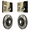 thumbnail image 1 of DS-One Front Coated Drilled Slotted Disc Brake Rotors Pair for Car Mini Cooper Countryman KD-100060, 1 of 11