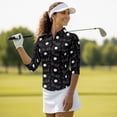 thumbnail image 3 of Aplkyhs Black Women's Golf Shirt and Sun Visor Hat Set 4-Way Stretch Women Sport Cloth Breathable Fabric Soft and Comfortable for Golf,Tennis,Hiking,Running,Gym, 3 of 7