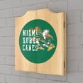 thumbnail image 4 of University of Miami Sebastian Smoke Dart Board Cabinet Set with 6 Steel Tip Darts, 4 of 7