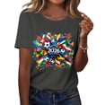 thumbnail image 4 of DORKASM Soccer Jersey for Women Crew Neck National Flag Color Block Print Basic Tshirt Short Sleeve Classic Football 2026 Shirt Spain Brazil Argentina France Germany Portugal Dark Gray XL, 4 of 6