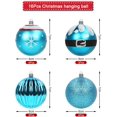 thumbnail image 2 of Adornos navideños azules, Adornos navideños pintados de 6 cm, Adornos navideños gigantes, Textura escarchada con purpurina pintada, 16 piezas de decoración colgante de plástico, Fondos de festivales Xemadio HY-0006, 2 of 5