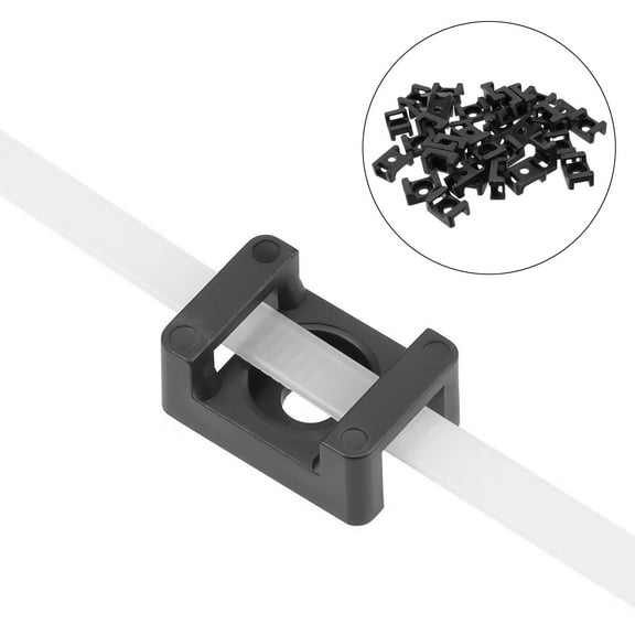LULULION Black Plastic Saddle Tie Mount with Screw for Easy Cable and Wire Fastening