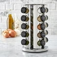 thumbnail image 4 of 20 Jar Revolving Countertop Spice Rack with Spices Included, FREE Spice Refills for 5 Years, Polished Stainless Steel with Black Caps, 30020, 4 of 8