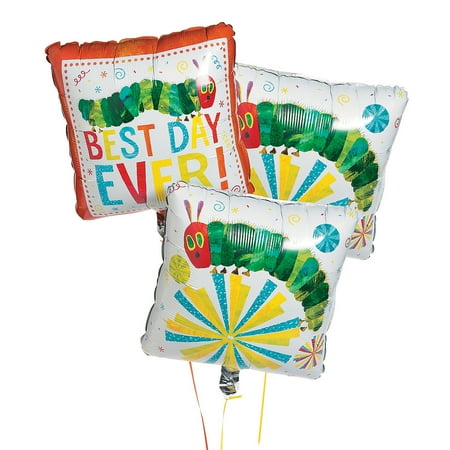 Celebrate Birthday Express - Fun Express - Very Hungry Caterpillar Mylar Balloons for Birthday - Party Decor - Balloons - Mylar Balloons - Birthday - 3 Pieces