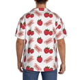 thumbnail image 5 of Xecao offers the Strawberry for Men's Casual Short-sleeved Shirt, a button-up collared shirt with a pocket, perfect for beach vacations and yacht travel in the 3X-Large size., 5 of 7