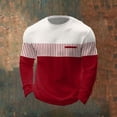 thumbnail image 2 of BUWTTER T Shirts for Man Long Sleeve Color Block Tee Comfortable Casual Top Round Neck Spring Fall Shirts for Men Red XXL, 2 of 3