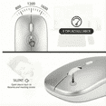 thumbnail image 3 of VerdeVida Bluetooth 5.2 Wireless Mouse — Rechargeable Silent-Click Mouse for MacBook, Laptop, PC, iPad, Chromebook, Windows 11/10/8 — Slim Portable Travel Mouse, 1600 DPI, Multi-Device, Silver, 3 of 7