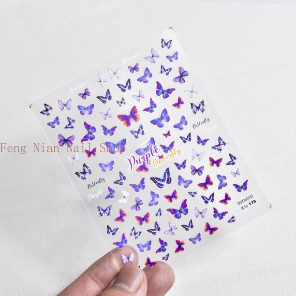 Nueva pegatina artesanal 5D, pegatina para decoración de uñas, pegatina ultrafina para decoración de uñas con mariposas Tan Jianjun unisex
