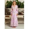 thumbnail image 4 of Vestido bohemio con bordado floral rosa de TEELYNN para mujer, vestidos casuales de manga larga 2023, vestidos vintage holgados de cintura alta, bata bohemia, 4 of 5