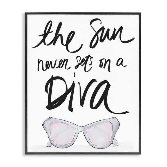 Stupell Industries Art Deco Sun Never Sets on Diva Black Framed Giclee Art, 11 x 14, by Gina Ritter