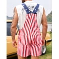 thumbnail image 3 of 250th Anniversary American Flag Overalls Men Shorts 4th of July Jumpsuit Festival Coveralls Independence Day(Red White and Blue,L), 3 of 11