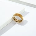 thumbnail image 2 of 8mm Hollow Chain Spinner 14K Yellow Gold Ring Wedding Band for Men Women Size 7-13, 2 of 8