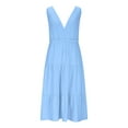 thumbnail image 3 of ClodeEU Dress For Women 2025 Summer, Spaghetti Strap Sleeveless, High Waist Beach Long Maxi Dresses Light Blue,Womens Plus L, 3 of 6