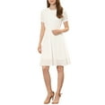 thumbnail image 1 of INSPIRE CHIC Vestido Casual de Encaje Flowy para Mujer en Color Blanco S, 1 of 6