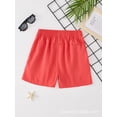 thumbnail image 5 of hengsof Youth Unisex Stretchy Casual Shorts, Solid Color Ice Silk Lightweight Elastic Waist Athletic Shorts for Summer, Big Kids Ages 6 to 15 Years, 5 of 6