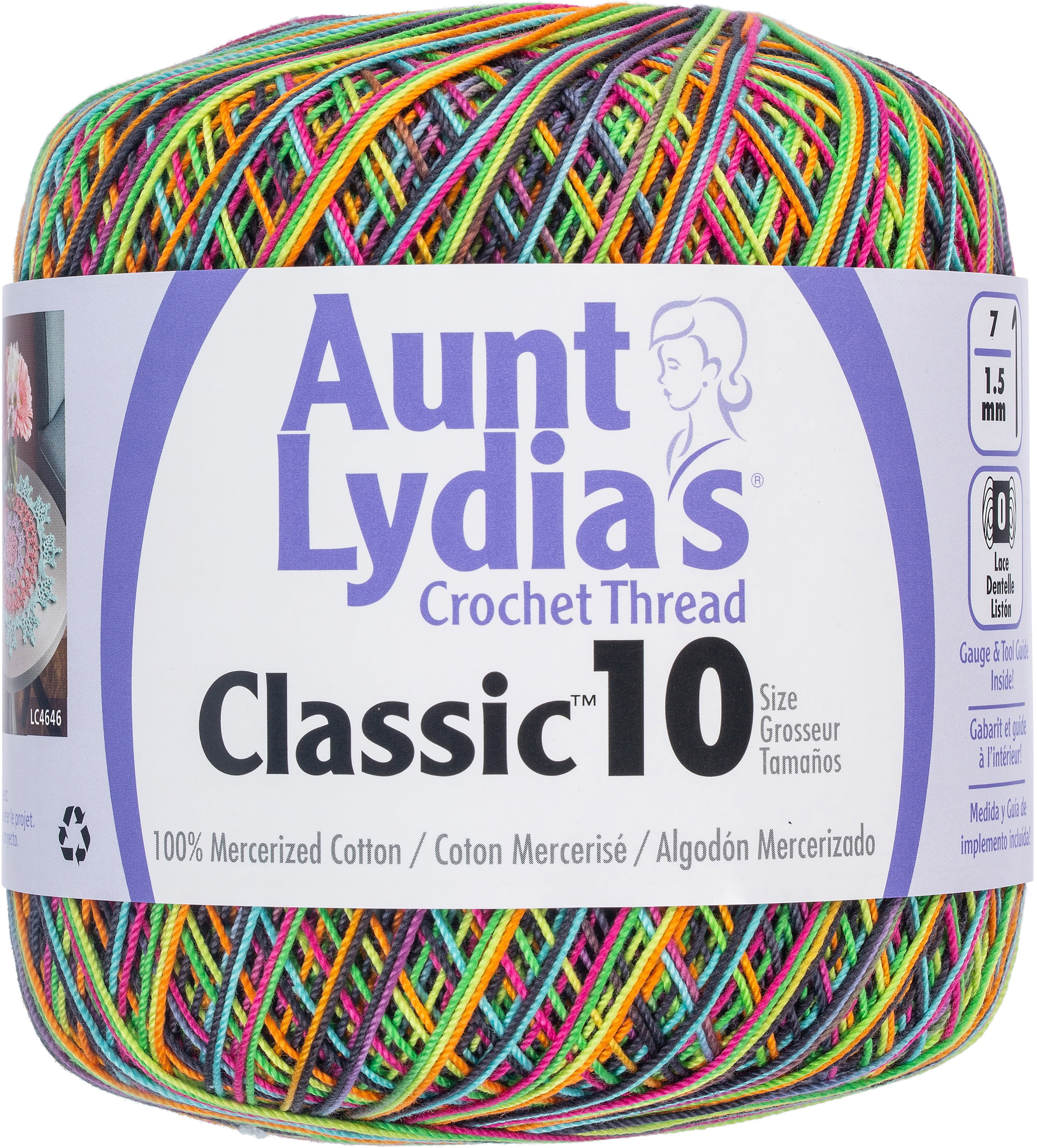 Coats Crochet Aunt Lydia/'s Classic Crochet Thread Size 10-Shades Of Purple