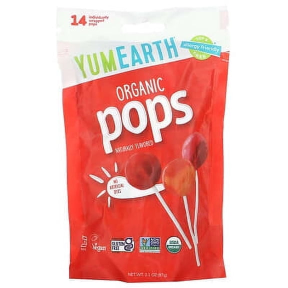 Yum Earth Organic Pops Assorted 14 Pops Pack of 3