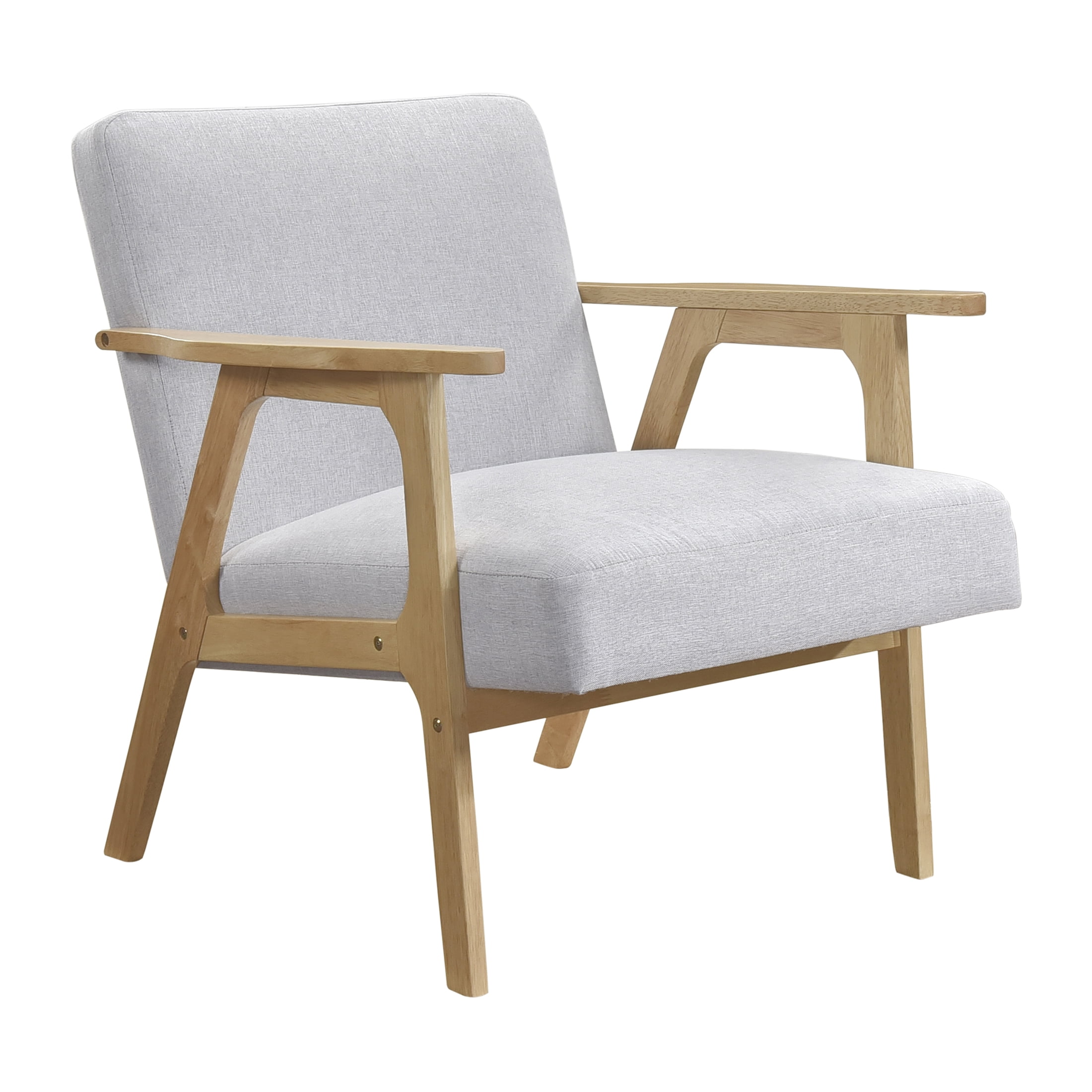 OakvillePark Harrowveil Textured Fabric Accent Chair, Gray/Natural Wood