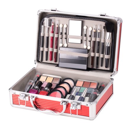 Beginner Makeup Set,Multi functional Makeup Case,Eyeshadow Blush Eyebrow Pencil Lipstick Nail Polish Eyebrow Brush For Teens Makeup