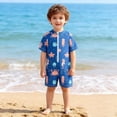 thumbnail image 1 of Traje de baño de verano estampado para niños, traje de baño de una sola pieza con media cremallera, traje de baño infantil, traje de baño para niños, 1 of 5