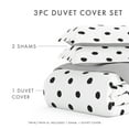 thumbnail image 6 of Noble Linens Light Gray Painted Polkadot Reversible 3-Piece Duvet Cover Set, Full/Queen, 6 of 11