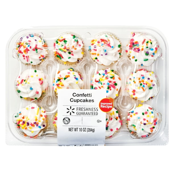 Freshness Guaranteed Confetti Mini Cupcakes 10 Oz 12 Count Walmart Com Walmart Com