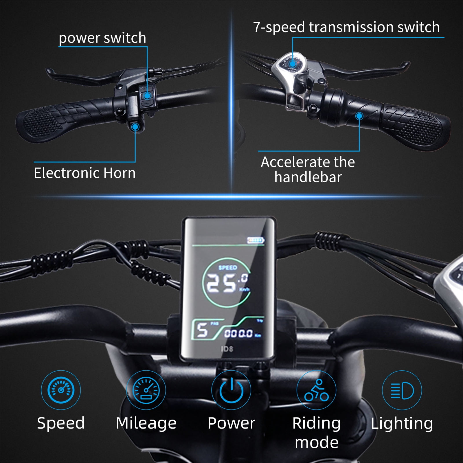750W Electric Bike for Adults 20" Fat Tire Full Suspension Mountain Bike UL2849