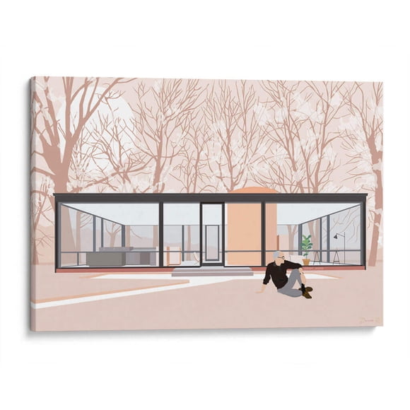 Cuadro decorativo Canvas Lab Glass House 105x70 Arquitectura Minimalista