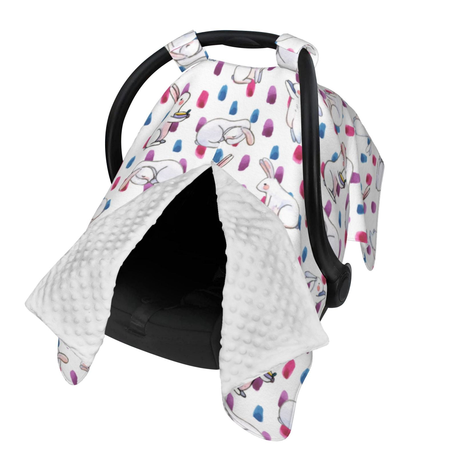 Naloa Rabbit Eating Baby Car Seat Cover, Breathable Baby Carrier Cover, Multiuse Baby Carrier Cover & Nursing Breastfeeding Cover