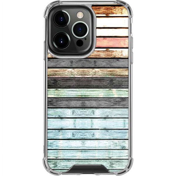 Skinit Stripes Wooden Stripes iPhone 14 Pro Clear Case