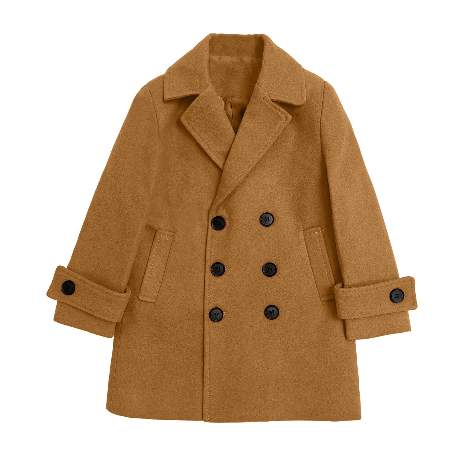 eczipvz Boys Thick Dress Coats Double Trench Coat Winter Pea Coat