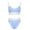 Blue, variant on GobdXE Women Contrast Piping V Neck Thin Strap Wireless Crop Bra & Line Splicing Hipster Brief Sets Solid Smooth 2 Piece Daily Intimates Color:Blue,Size:M