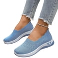 thumbnail image 2 of IEMIEMIEM Women's Loafer Shoes Mesh Non Slip Slip On Casual Ballet Flat Nurse Walking Sneakers Knit Round Toe Casual Memory Foam Orthopedic Shoes Blue 6.5 Wide, 2 of 9