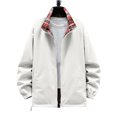 thumbnail image 1 of Veste Décontractée à Carreaux pour Hommes à Manches Longues avec Col Montant, Boutons devant et Poches Zippées pour Extérieur, 1 of 7