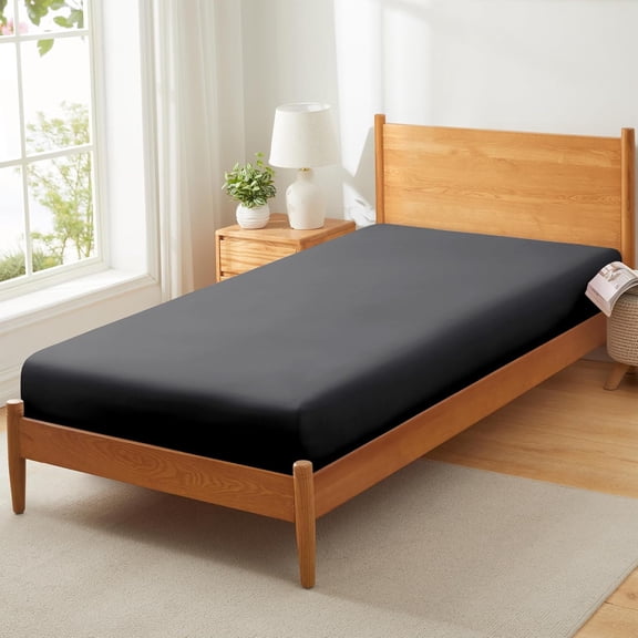 Grey Cot Microfiber Fitted Sheet, Breathable & Soft for Narrow Twin Bunk Bed