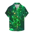 thumbnail image 3 of Ceisia Men's St. Patrick's Day Starlight Vine Four-Leaf Clover Print Short Sleeve Turndown Collar Stretch Casual Shirt Army Green L Gifts, 3 of 5