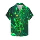 thumbnail image 2 of Blusa y camisa de manga corta con cuello vuelto para hombre Camisa de manga corta estampada para el Día de San Patricio Tops casuales con cuello vuelto Camisa Blusa Tops para hombre, 2 of 5
