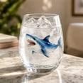 thumbnail image 4 of Artisanal Blue Ringed Glassware Octopus Stemless Wine Glass Handcrafted Borosilicate Nautical Tabletop Bar Decor Gift Set,Gifts for friends, family, and coworkers(A), 4 of 7
