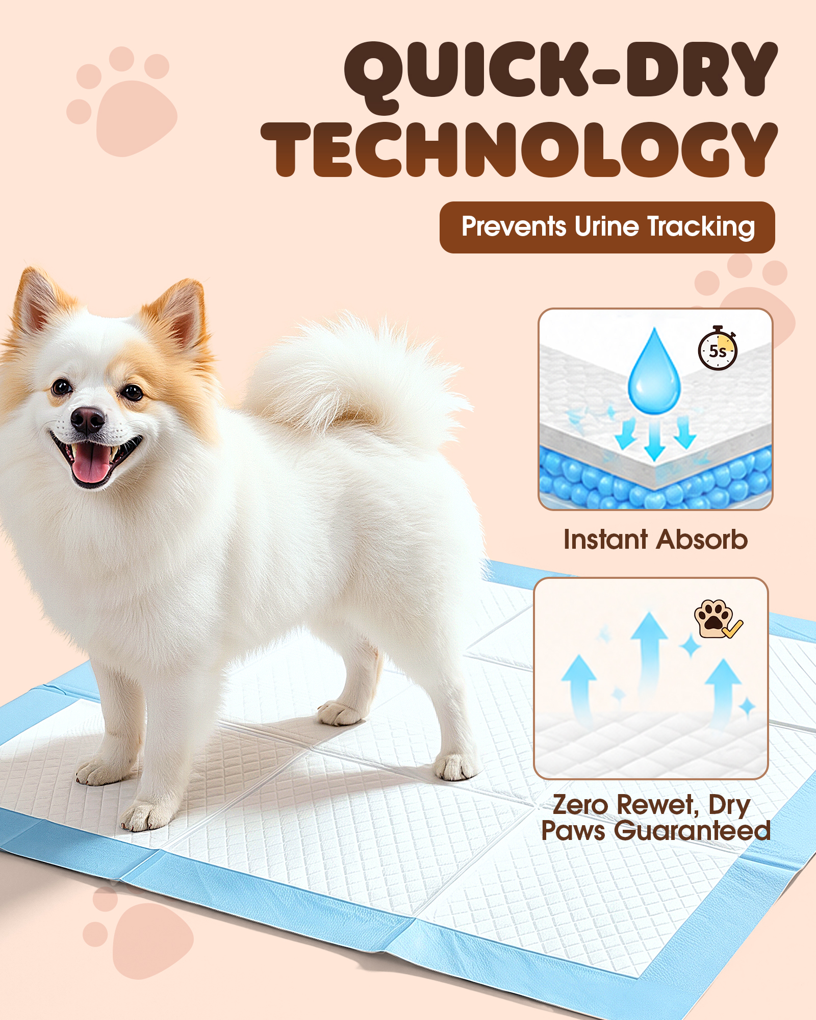 Powools Puppy Pads, Large 22" x 22", 100 Count photo 2