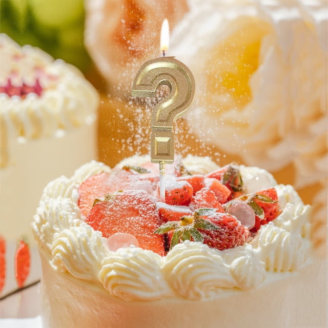 High-End Gold/Silver Question Mark Candle for Cake Decoration Exquisite Baking Party Props Elegant Table Centerpiece Unique Accessory