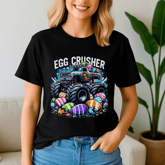 Eggs Crusher Easter Day Monster Truck Kids Toddler Boys Shirt, He is Rizzin,Easter Day Shirt, Happy Easter Day, Bunny Cute Tee,Jesus Easter TShirt