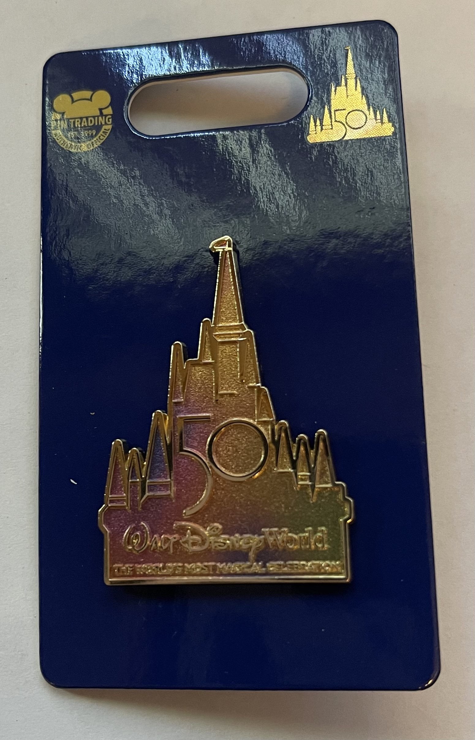 Disney Walt Disney World 50th Anniversary Castle Pin New with Card ...