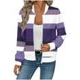 thumbnail image 2 of Women's Winter Outerwear Jacket Gradient Printed Pocket Zipper Long Sleeve Casual No Hood, 2 of 5
