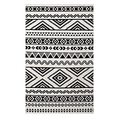 Modway Haku Geometric Moroccan Tribal 8x10 Area Rug In Black And White Modway Haku Geometric Moroccan Tribal 8x10 Area Rug In Black And White