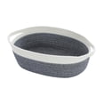 thumbnail image 3 of Cesta de cuerda de algodón, cesta tejida resistente y multiusos para organizar cestas vacías. blanco gris, 3 of 9