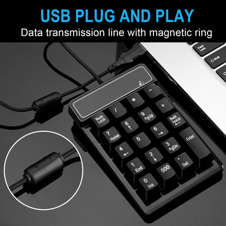 Kayannuo Clearance Small-size USB Wired Numeric Keypad 19 Keys Digital  Keyboard For Laptop Notebook Tablets