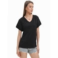 thumbnail image 4 of Women's Short Sleeve V-Neck Shirts Loose Casual Tee T-Shirt, 4 of 6