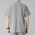 thumbnail image 6 of Mgmyaa Men's Button Down Shirt Short Sleeves Band Collar Tops Casual Loose Cotton Linen Shirt with Multiple Pockets, 6 of 6