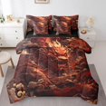 thumbnail image 1 of YST Ensemble de Couette Dragon Magique pour Garçons, 7 Pcs, Noir et Rouge, Full, 1 of 4